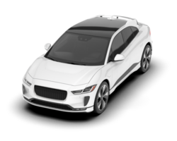 White city car isolated on transparent background. 3d rendering - illustration png