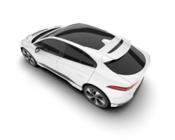 White city car isolated on transparent background. 3d rendering - illustration png