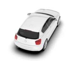 White city car isolated on transparent background. 3d rendering - illustration png