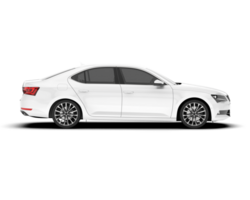 White modern car isolated on transparent background. 3d rendering - illustration png