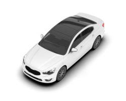 White city car isolated on transparent background. 3d rendering - illustration png