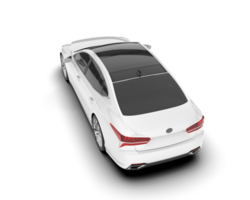 White modern car isolated on transparent background. 3d rendering - illustration png
