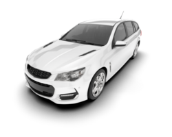 White modern car isolated on transparent background. 3d rendering - illustration png