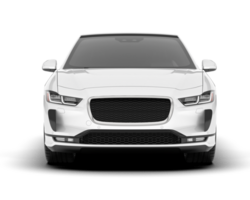 White city car isolated on transparent background. 3d rendering - illustration png