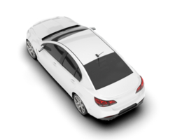 White modern car isolated on transparent background. 3d rendering - illustration png