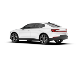 White modern car isolated on transparent background. 3d rendering - illustration png