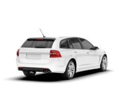 White modern car isolated on transparent background. 3d rendering - illustration png