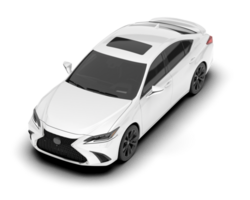 White city car isolated on transparent background. 3d rendering - illustration png