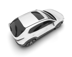 White modern car isolated on transparent background. 3d rendering - illustration png