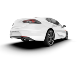 White modern car isolated on transparent background. 3d rendering - illustration png