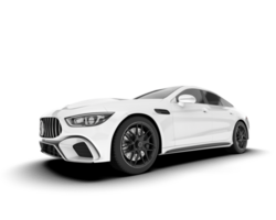 White modern car isolated on transparent background. 3d rendering - illustration png