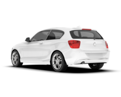 White city car isolated on transparent background. 3d rendering - illustration png