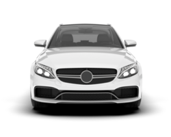 White modern car isolated on transparent background. 3d rendering - illustration png