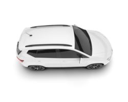 White modern car isolated on transparent background. 3d rendering - illustration png