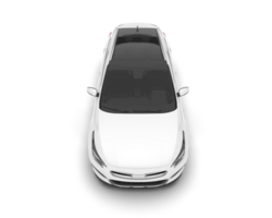 White city car isolated on transparent background. 3d rendering - illustration png