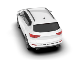 White modern car isolated on transparent background. 3d rendering - illustration png