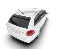 White modern car isolated on transparent background. 3d rendering - illustration png