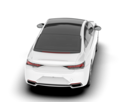 White city car isolated on transparent background. 3d rendering - illustration png