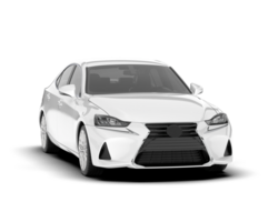 White city car isolated on transparent background. 3d rendering - illustration png