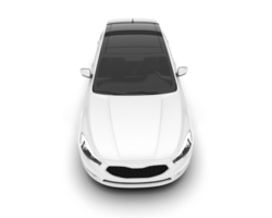 White city car isolated on transparent background. 3d rendering - illustration png