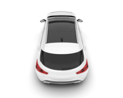 White city car isolated on transparent background. 3d rendering - illustration png