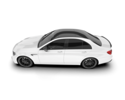 White city car isolated on transparent background. 3d rendering - illustration png