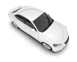 White city car isolated on transparent background. 3d rendering - illustration png