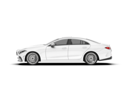 White city car isolated on transparent background. 3d rendering - illustration png