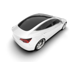 White modern car isolated on transparent background. 3d rendering - illustration png