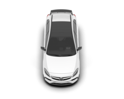 White city car isolated on transparent background. 3d rendering - illustration png