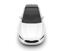 White city car isolated on transparent background. 3d rendering - illustration png