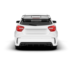 White city car isolated on transparent background. 3d rendering - illustration png