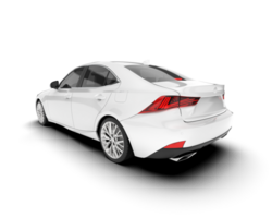 White city car isolated on transparent background. 3d rendering - illustration png