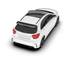 White city car isolated on transparent background. 3d rendering - illustration png