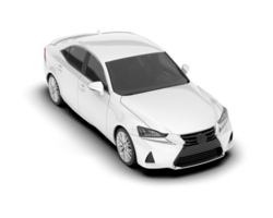 White city car isolated on transparent background. 3d rendering - illustration png