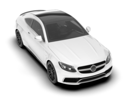 White city car isolated on transparent background. 3d rendering - illustration png