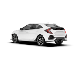 White modern car isolated on transparent background. 3d rendering - illustration png