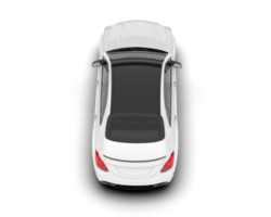 White modern car isolated on transparent background. 3d rendering - illustration png