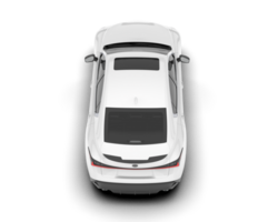 White city car isolated on transparent background. 3d rendering - illustration png