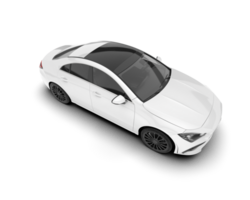 White city car isolated on transparent background. 3d rendering - illustration png