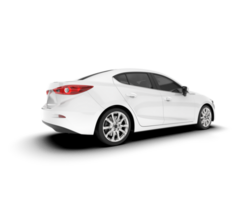 White modern car isolated on transparent background. 3d rendering - illustration png