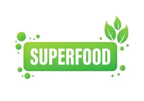 Superfood sign label. Healthy food. Vector stock illustration