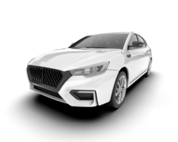 White city car isolated on transparent background. 3d rendering - illustration png