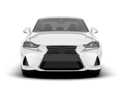 White city car isolated on transparent background. 3d rendering - illustration png