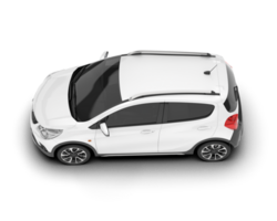 White city car isolated on transparent background. 3d rendering - illustration png