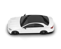 White city car isolated on transparent background. 3d rendering - illustration png