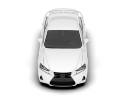 White city car isolated on transparent background. 3d rendering - illustration png