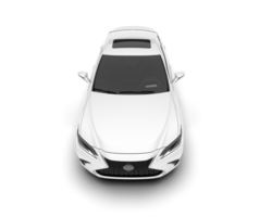 White city car isolated on transparent background. 3d rendering - illustration png