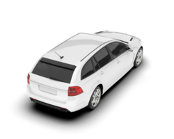 White modern car isolated on transparent background. 3d rendering - illustration png