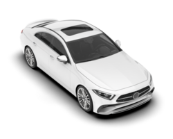 White city car isolated on transparent background. 3d rendering - illustration png